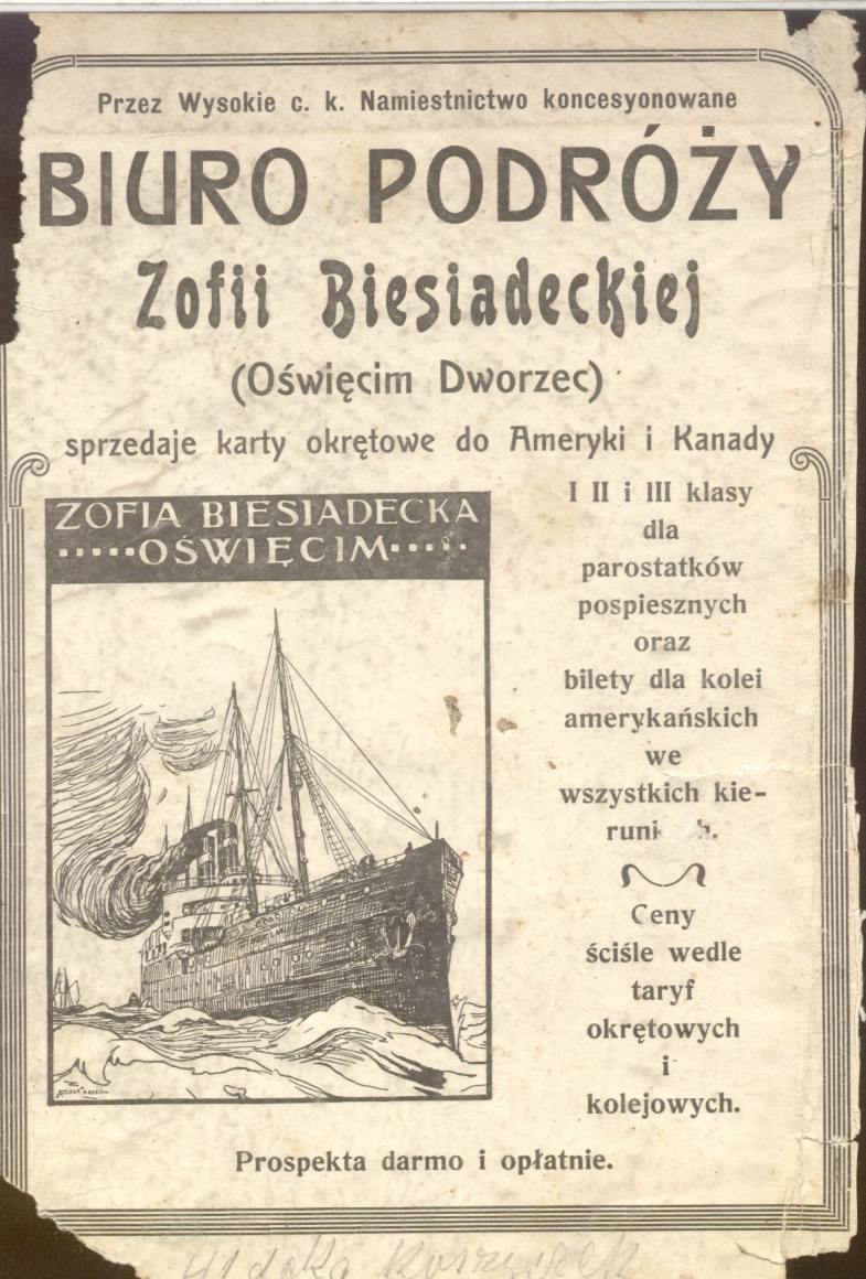 Image for Advertising leaflet of Zofia Biesiadetska’s bureau