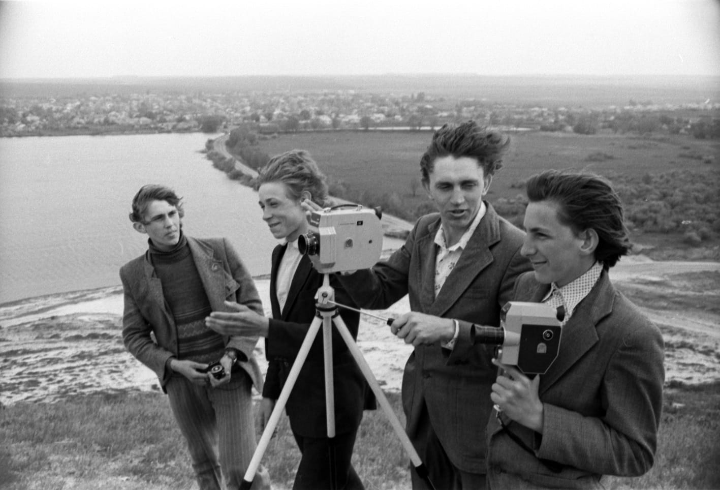 Image for Members of the cinema club in the village of Novooleksandrivka, Ukrainian SSR, during a film shoot, May 1981